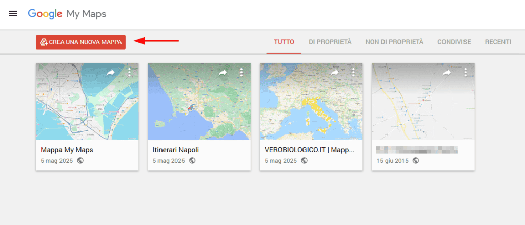 Crea Nuova Mappa Google My Maps