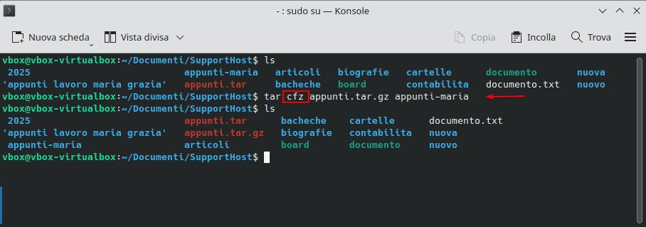 Creare Archivio Compresso Con Tar