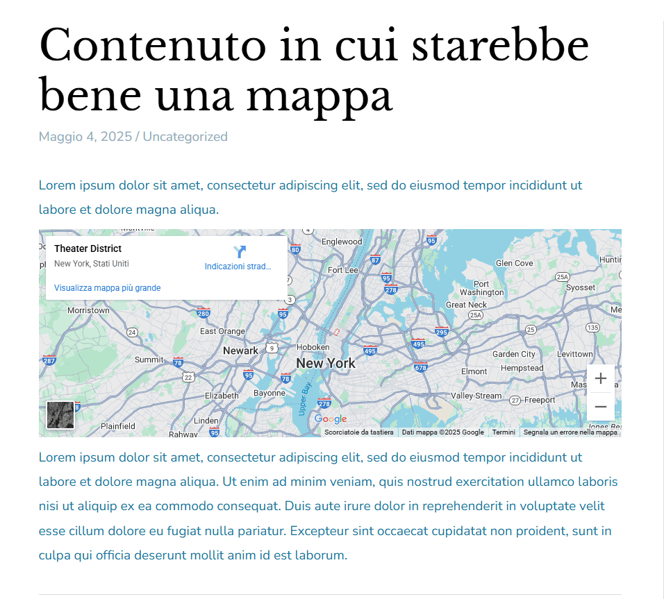 Esempio Uso Map Block For Google Maps