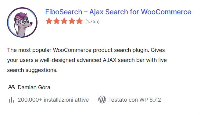 Fibosearch Ricerca Woocommerce