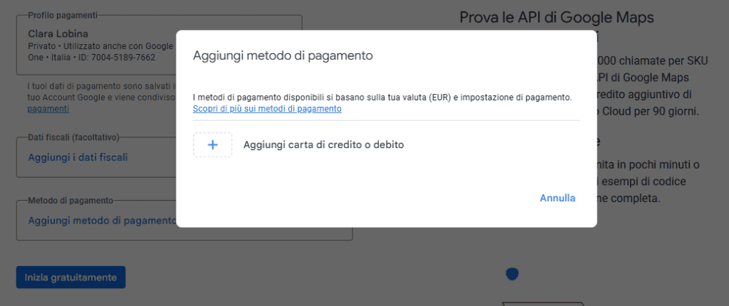 Google Maps Platform Metodo Pagamento