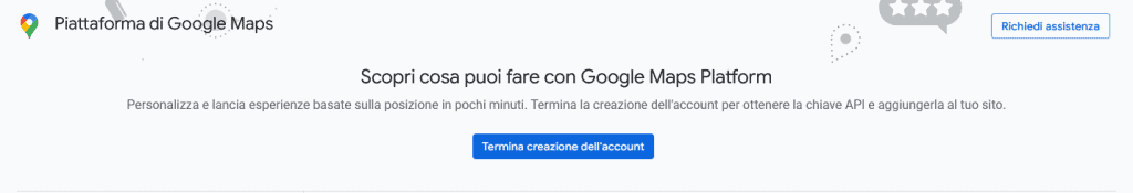 Google Maps Platform Termina Creazione Account