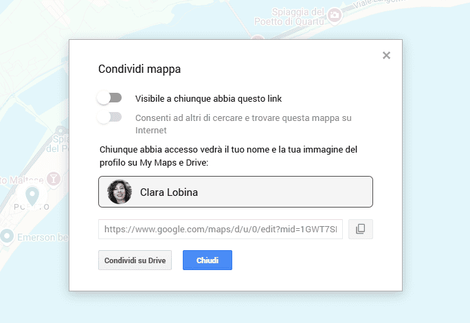 Impostazioni Condividi Mappa Google My Maps