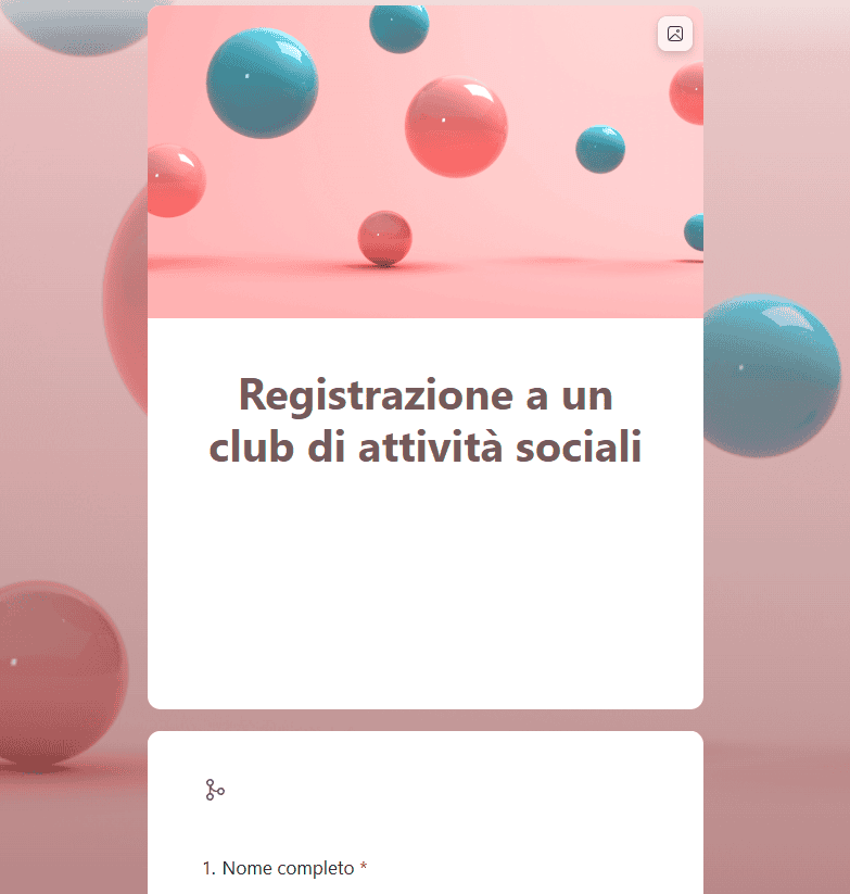 Layout Modulo Microsoft Forms