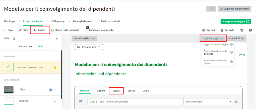 Logica Condizionale Surveymonkey