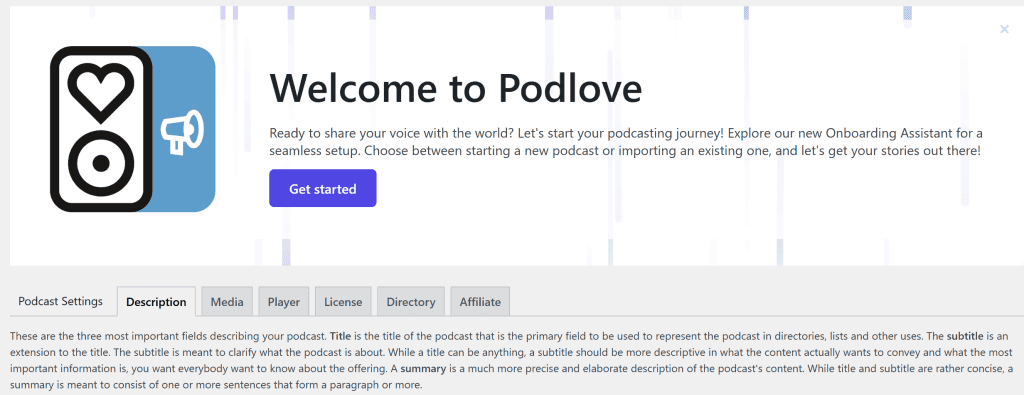Podlove Impostazioni