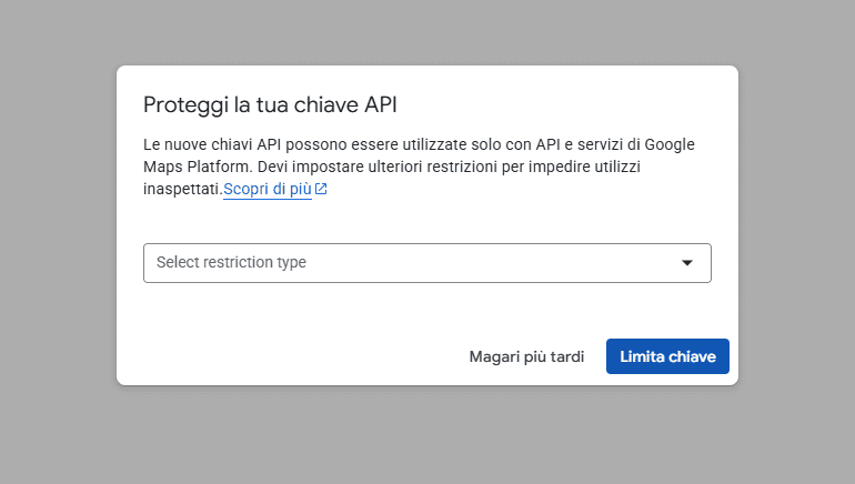 Proteggi Chiave Api