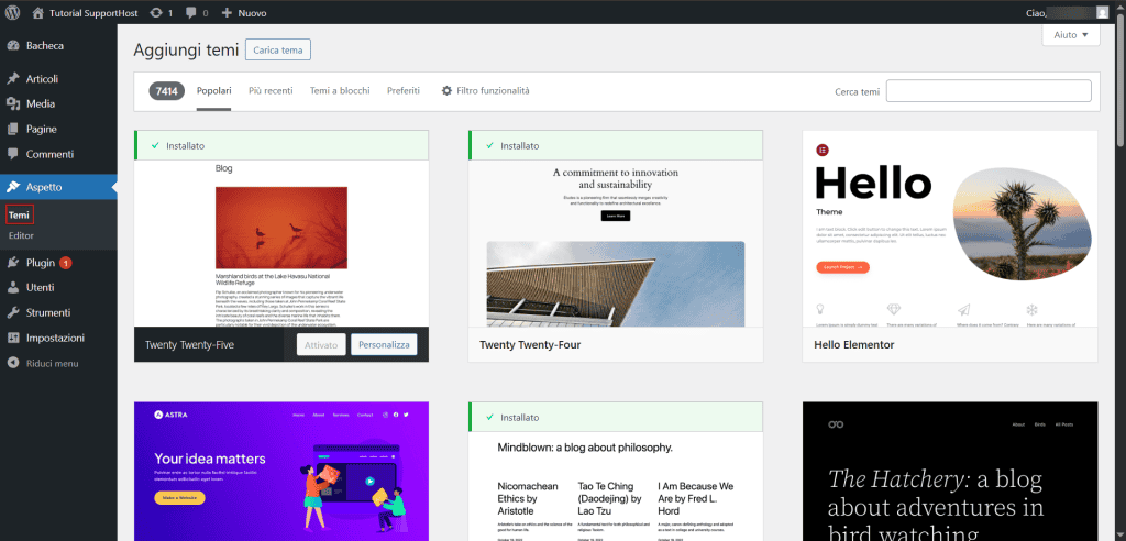 Scegliere Tema Passare A WordPress Da Squarespace
