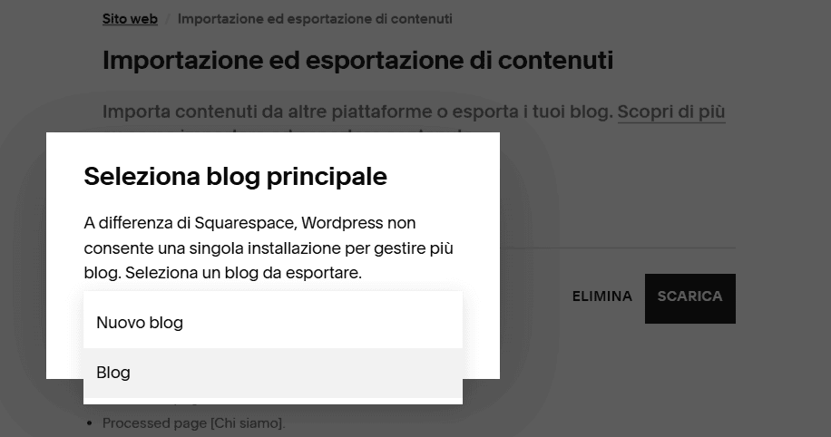 Scelta Blog Da Esportare Da Squarespace A WordPress