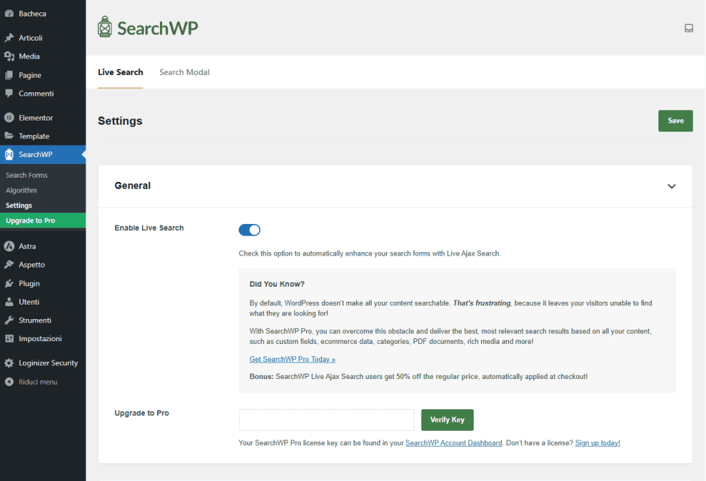 Searchwp Settings Enable Live Search