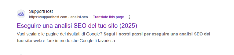 Seo On Page Meta Descrizione