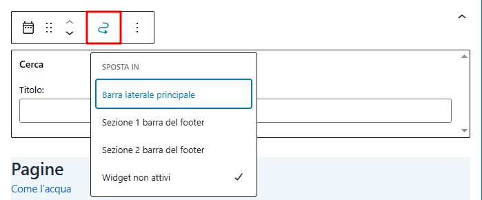 Sposta Widget Ricerca WordPress