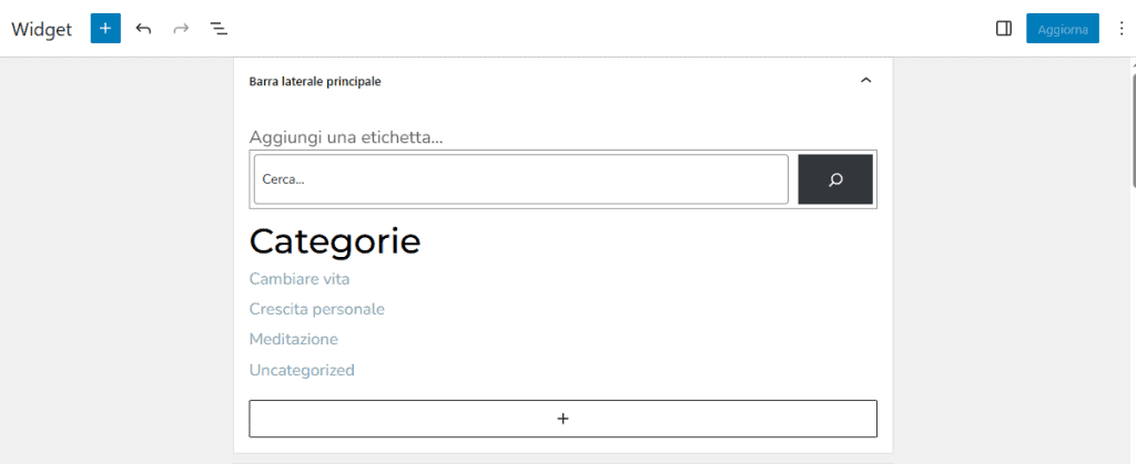 Spostare Widget Ricerca WordPress