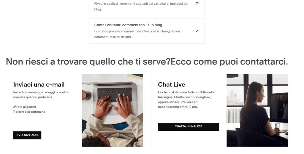 Squarespace Assistenza