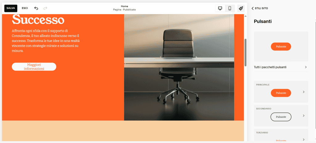 Squarespace Stili Pulsanti