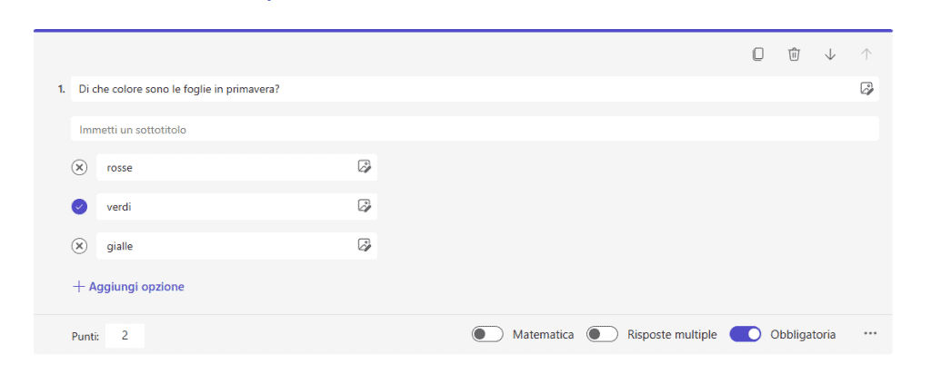 Test Valutazione Logica Salto Microsoft Forms