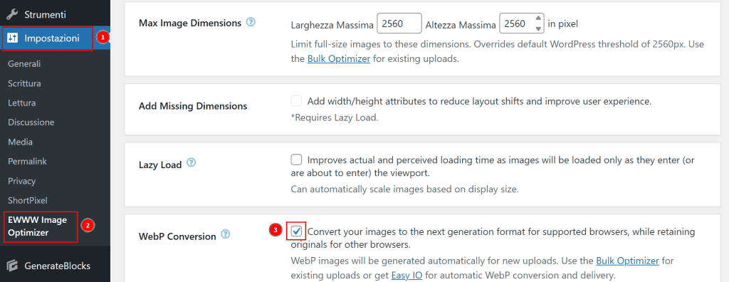 Webp Su WordPress Con Ewww