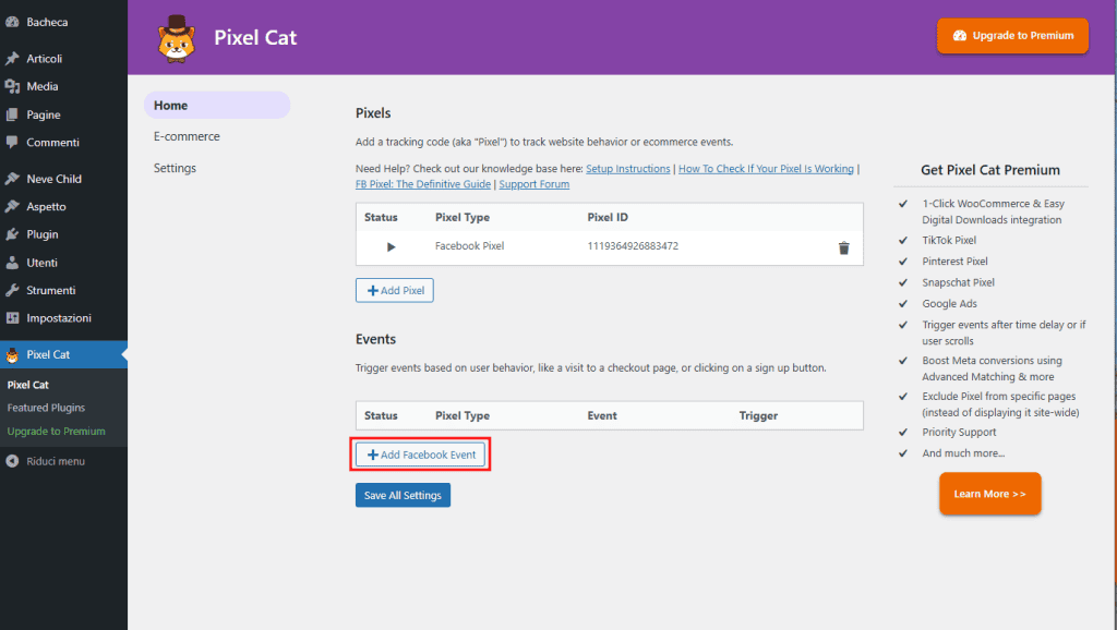 Add Facebook Event Wp Pixel Cat