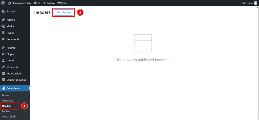 Add Header Headers Breakdance