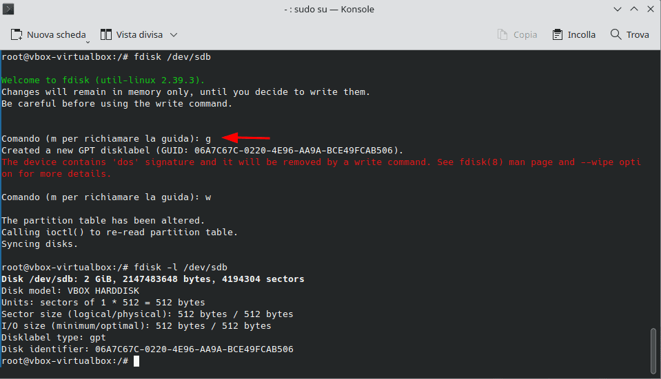 Cambiare Tabella Partizioni Fdisk