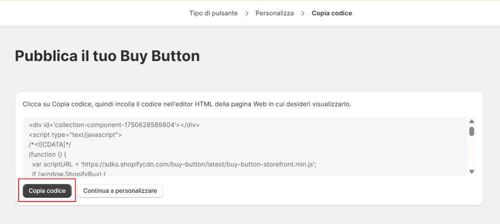 Codice Buybutton