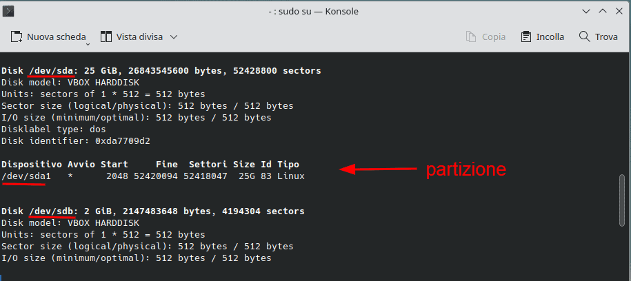 Comando Fdisk Visualizza Partizioni