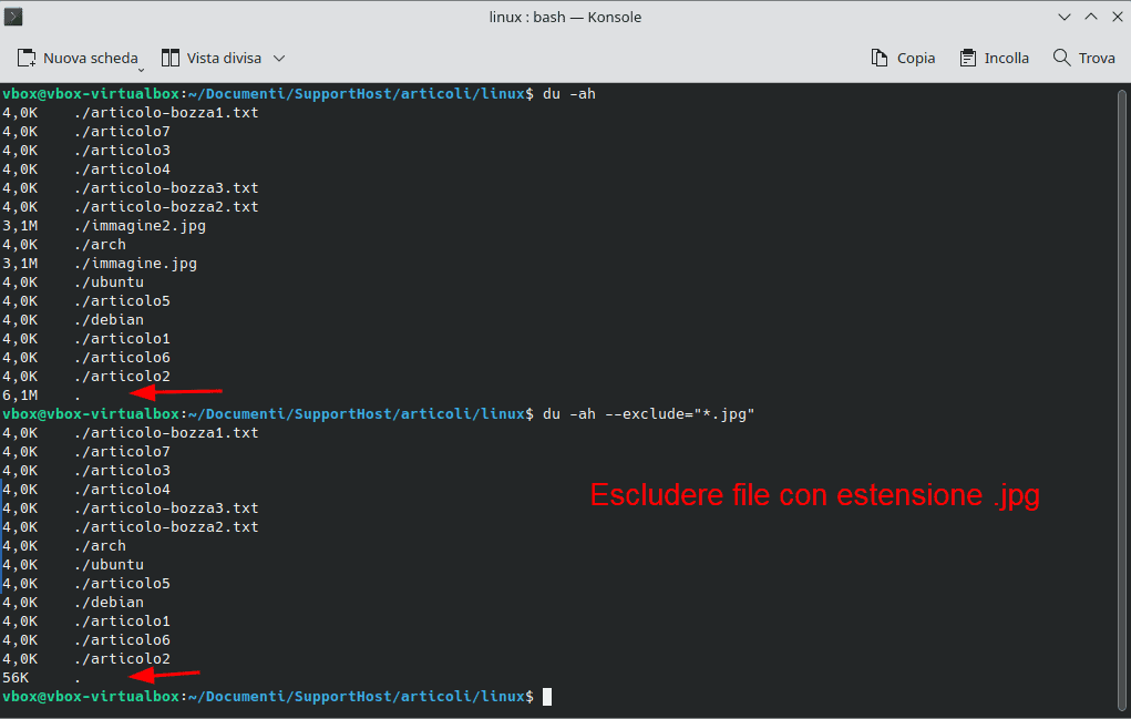 Du Esempio Esclusione Tipo File