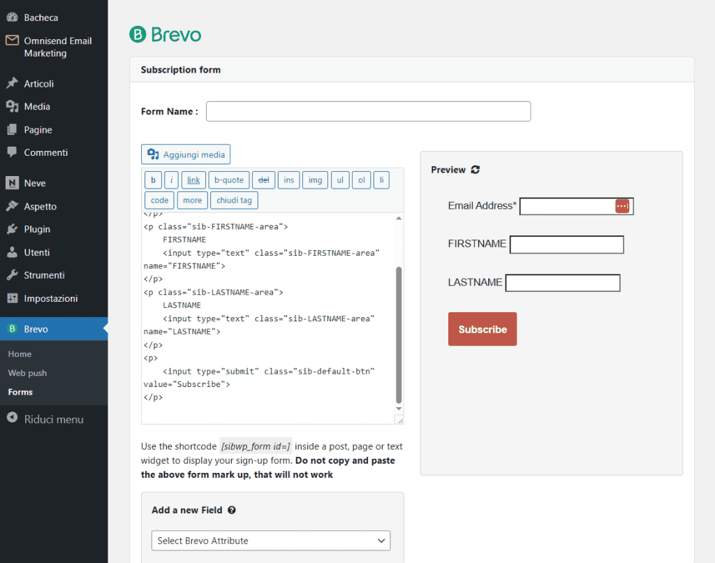 Editor Form Brevo
