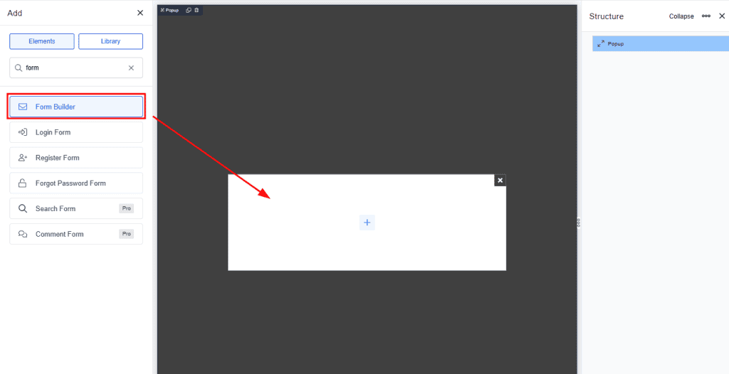 Form Builder Popup Element Editor Breakdance