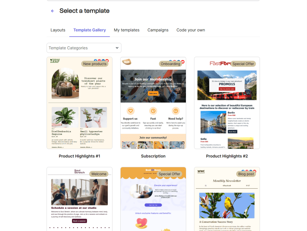 Gallery Template Brevo