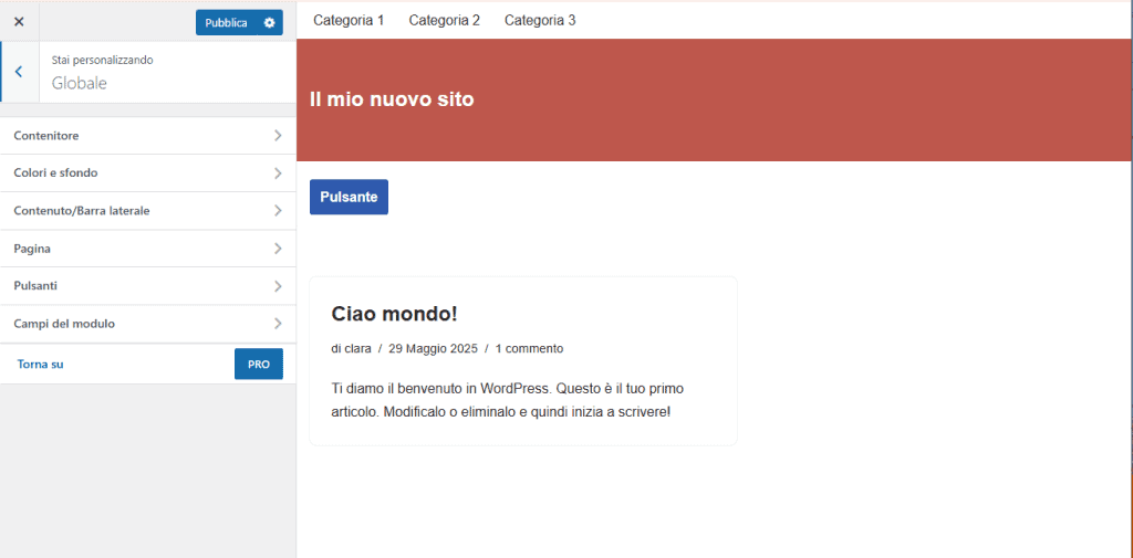 Globale Personalizzazione Tema Neve