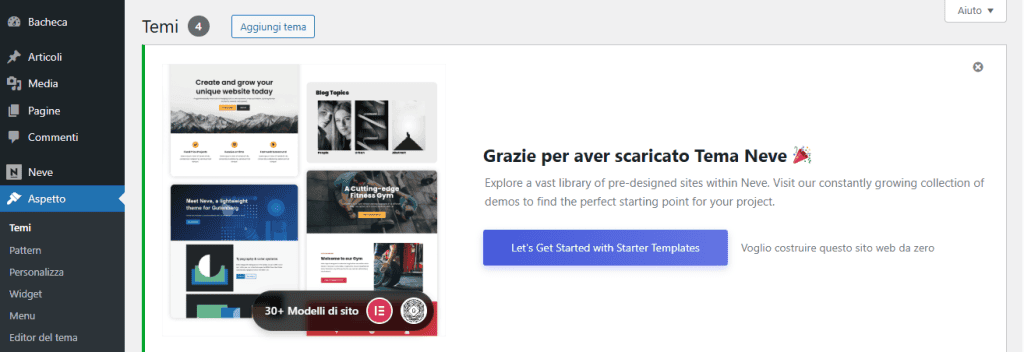 Iniziare Con Starter Templates Neve