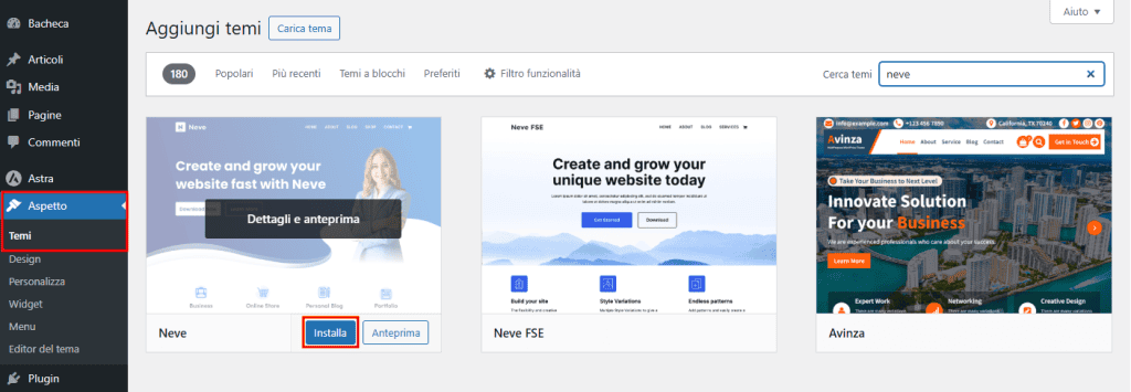 Installare Neve Versione Gratuita