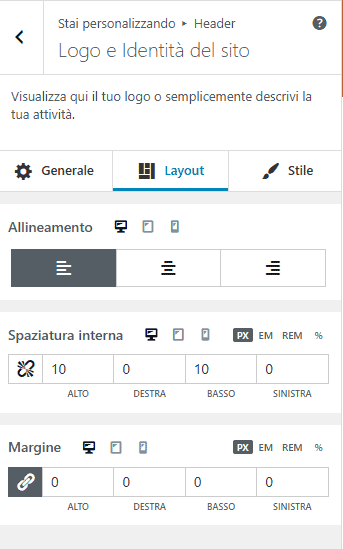 Layout Logo Identita Sito Neve