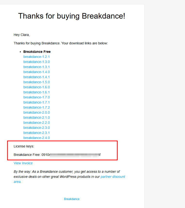 Licenza Breakdance Builder
