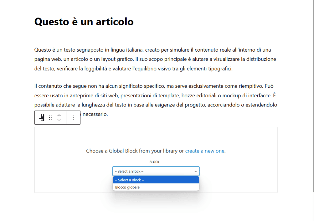 Menu Breakdance Global Block Gutenberg