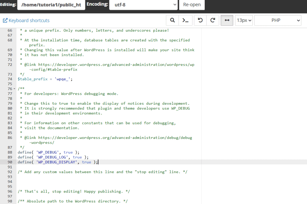 Modalita Debug WordPress Errori Libreria Media