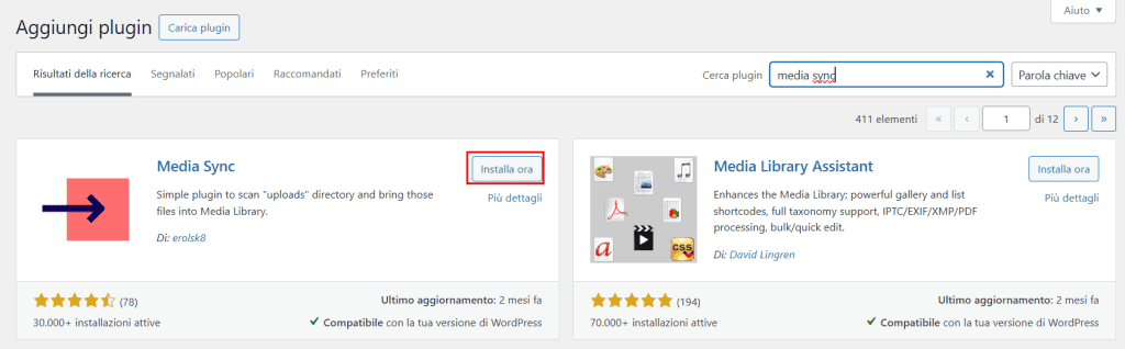 Plugin Media Sync Installare Su WordPress