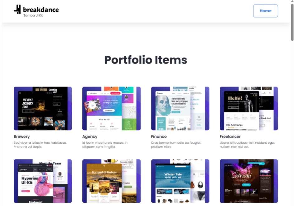 Portfolio Items Breakdance Builder