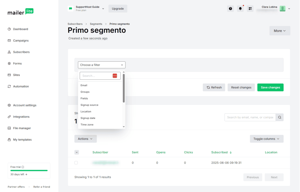 Segmenti Mailerlite