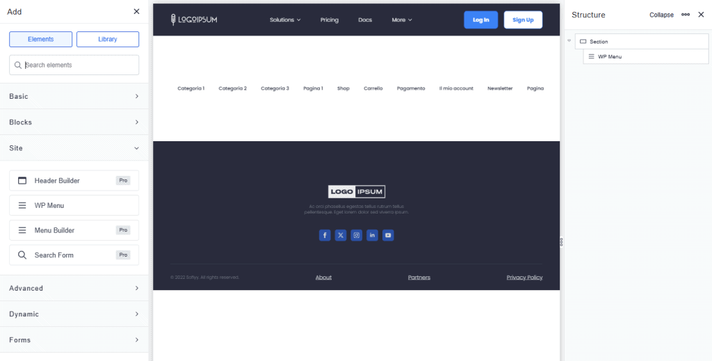 Site Elements Editor Breakdance