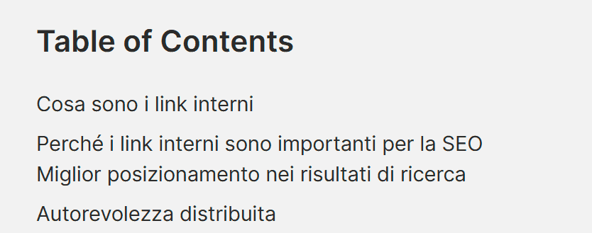 Table Of Contents Anchor Link