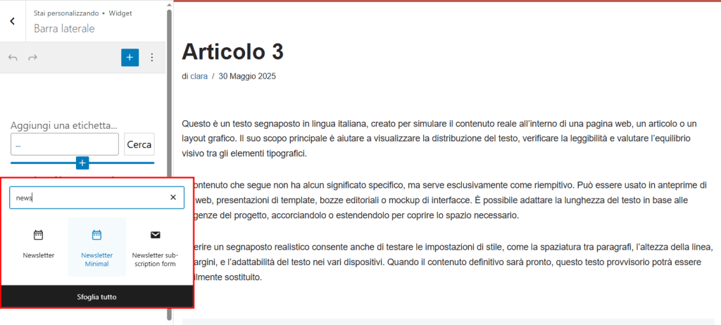 Widget Sidebar The Newsletter