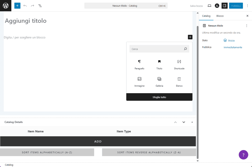 Aggiungi Catalogo Ultimate Product Catalog