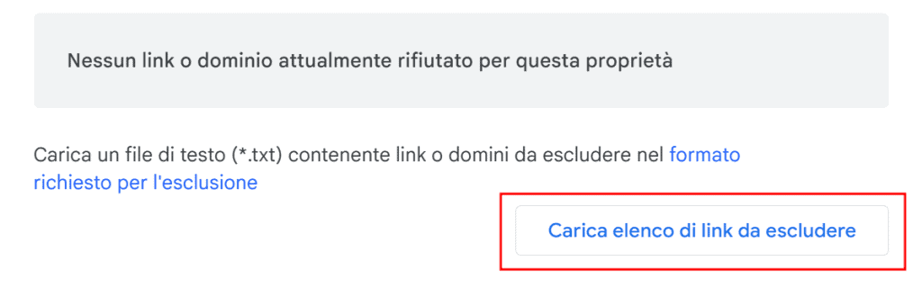 Carica Lista Backlink Da Escludere