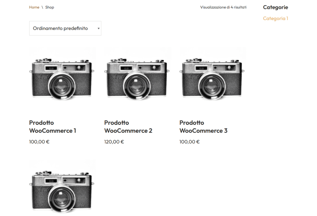 Catalogo Prodotti WordPress Woocommerce