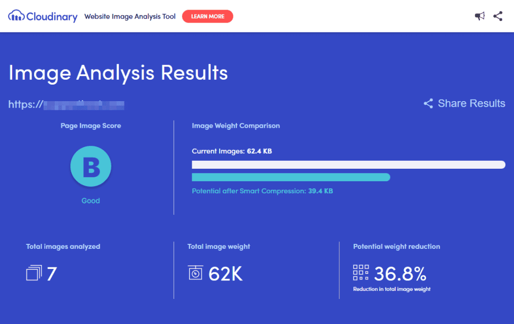 Cloudinary Webpagetest