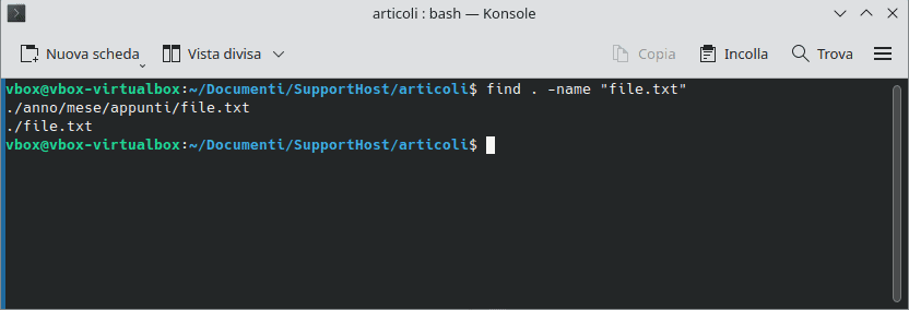 Comando Find Linux Trova Corrispondenza Nome