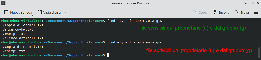 Comando Find Permessi Simbolici