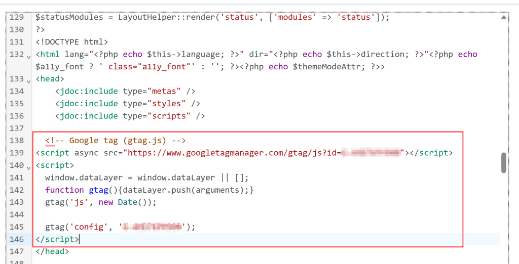 Configurare Ga4 Su Joomla Manualmente